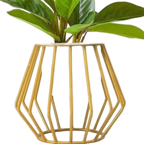 Metallic Gold Metal Stand Planters