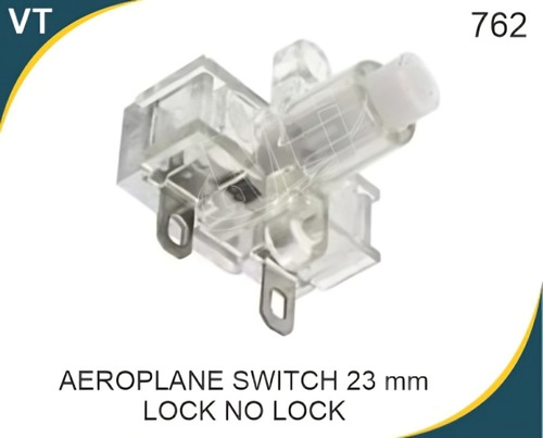 Aeroplane Switch Push Button 23mm Lock No Lock