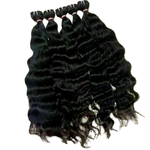 Curly Hair - Remy Hair, 18 Inch Length, Black Color | Washable, Reusable, Breathable, Quick Dry, Skin-Friendly, Simple Maintenance