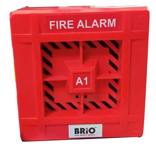 Fire Alarm Hooter - ABS Plastic Housing, 220 Volt, Red & White Color | Weather Proof, Reliable Performance, Easy Installation, Safety Certified
