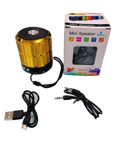 Multi Colour Golden Bluetooth Speaker