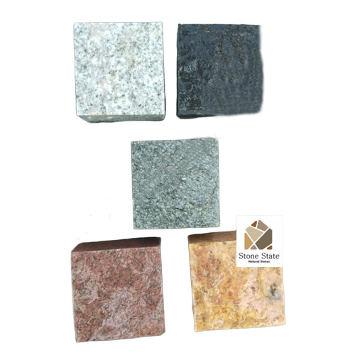 4x4 Inch Grey Machine Cut Granite Cobblestone