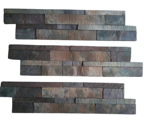Kund Multicolor Slate Stone Mosaic Wall Panels - Size: 15X600 Mm