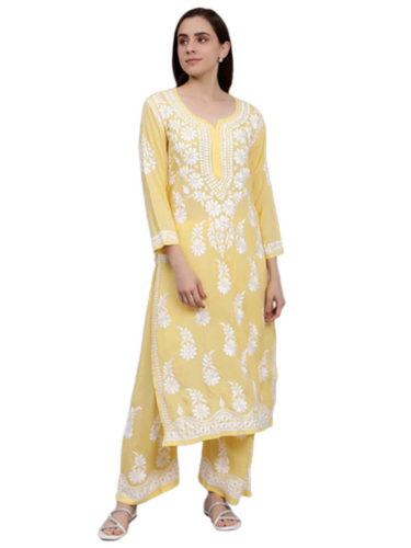 Ladies Chikan Kurta - Pattern: Beaded