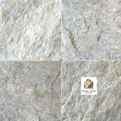 Shimla White Quartzite Slate Stone - Material: Quartz
