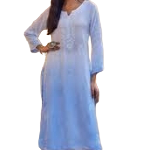 Sky Blue Plain Kurti