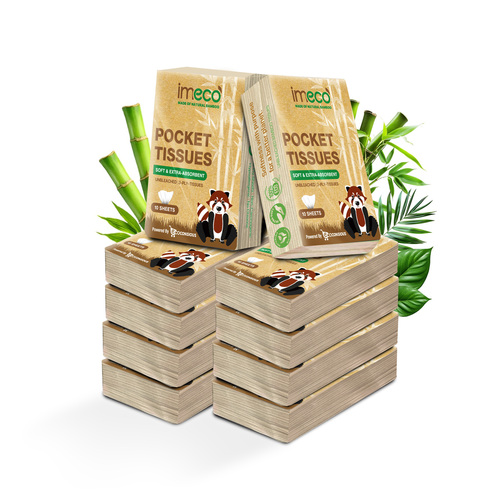 Imeco Bamboo Pocket Tissues Pack Of 10 - Color: Beige