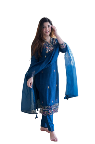 Women Silk Kurta Pant Set