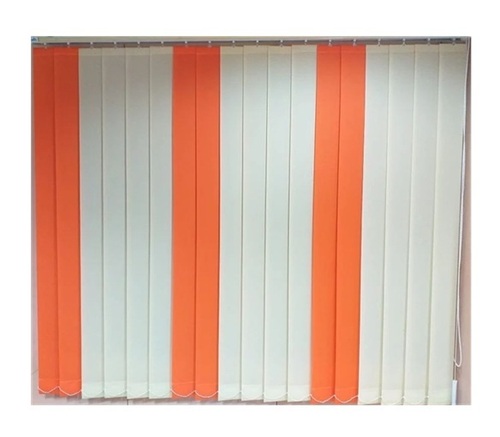 Pvc Horizontal Blind - Color: White & Orange