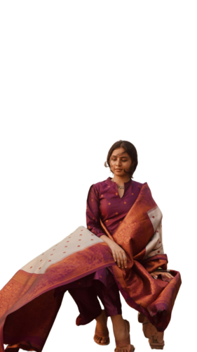 Women Jacquard Silk Kurta Pant Set