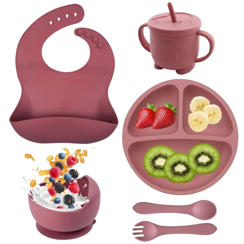 5 Pcs Silicone Baby Feeding Set