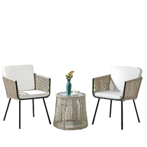 Braided Rope Chair And Table Set