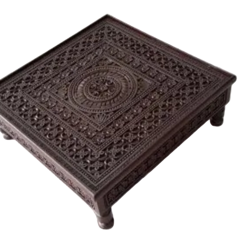 Hand Carved Wooden Chowki 