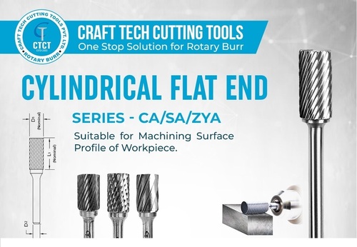 Tungsten Carbide Rotary Burr Cylindrical Flat End 6mm To 25 Mm