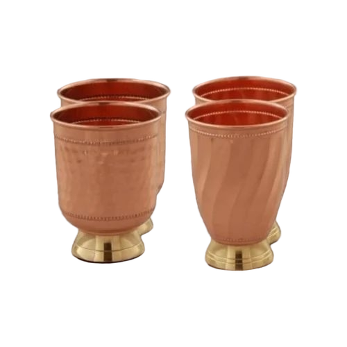 Copper Mughlai Glass With Brass Pehndi