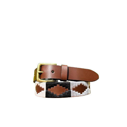 Ethnic Gaucho Leather Polo Belt With Brass Oeb Finish Buckle
