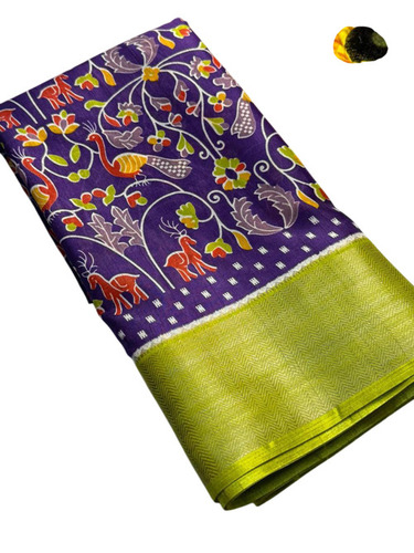 Heavy Marsh Mellow Saree With Zari Linings - Color: Multi Color