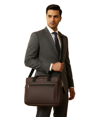 Elegant Brown Professional Laptop Briefcase For Men