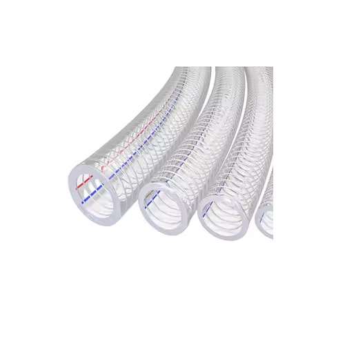 Pvc Plastic Flexible Pipe Steel Wire Reinforced Water Hose - Length: 15 Meter (M)