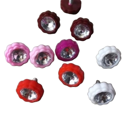 Glass Diamond Flower Mirror Knob