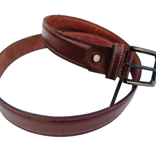 Leather Belts - Leather Material, Steel Buckle, Brown Color, Casual Style | Durable Design, Fine Finished, Modern for Male Wear