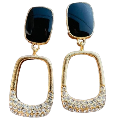 Ladies Brass Stone Dangling Earrings