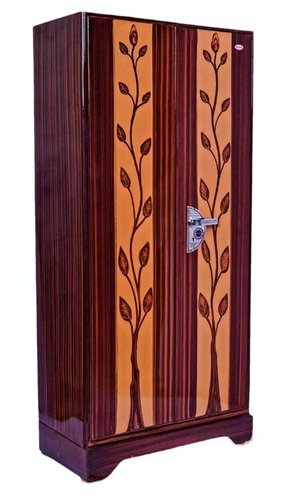 Brown Printed Steel Wardrobe