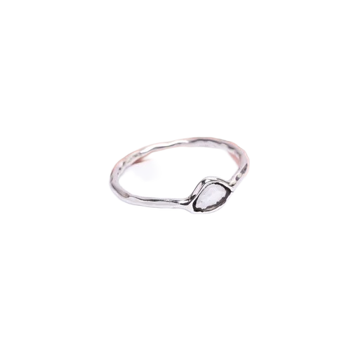 Crystal Gemstone Dainty Silver Ring