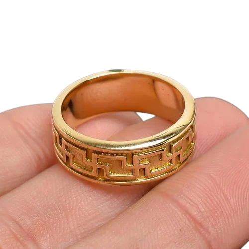 Gold Polished 925 Sterling Silver Maze Ring