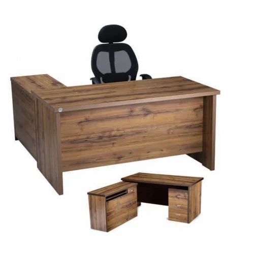 Brown Wooden Office Table Chair