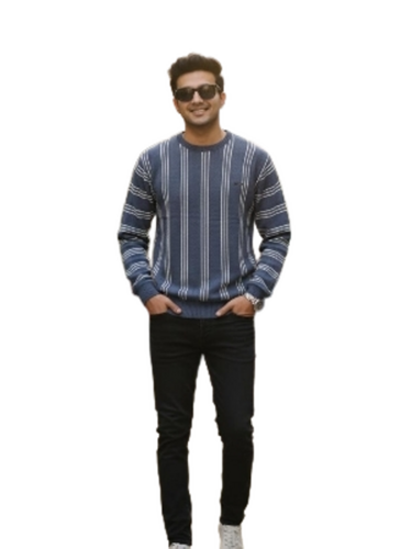 Knitted Sweater - Color: Blue