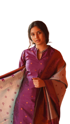 Women Jacquard Kurti Pant Dupatta Set