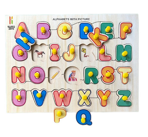 Wooden Alphabet With Picture Puzzle Tray Toy