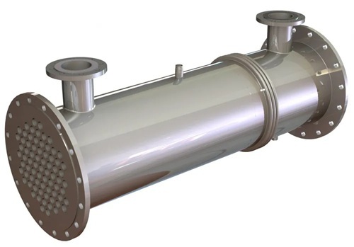 Heat Exchanger - Steel, Standard Size, Silver | Industrial Food Process Water Shell & Tube
