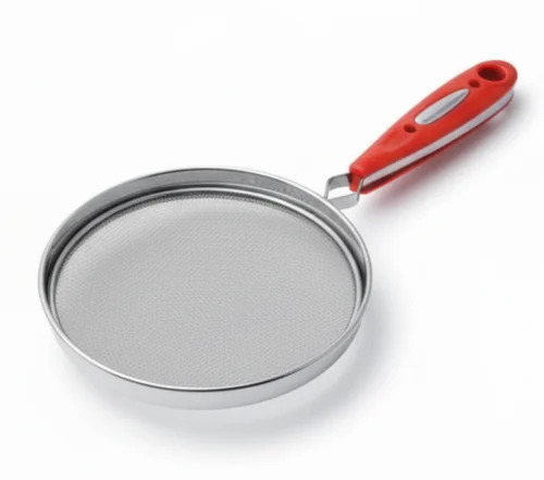 Stainless Steel Papad Frying Strainer - Color: Silver