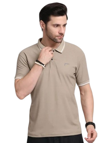 Beige Mens Collar T Shirt - Age Group: Adult