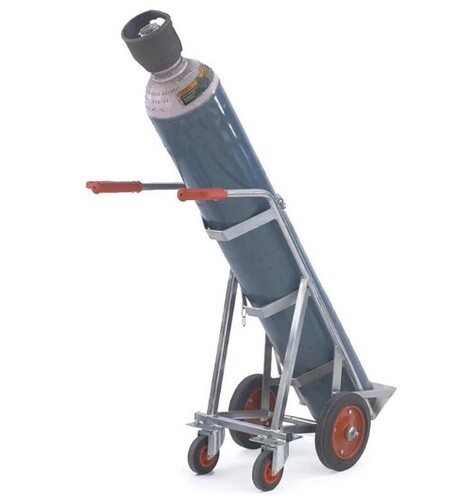 Grey Oxygen Cylinder Trolley