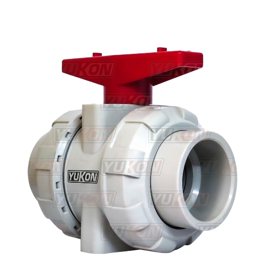 Pph 2-Way True Union Ball Valve - Plastic, 1/2 Inch, Light Gray, PN 10 | Industrial Water Application