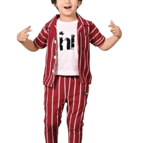 Boys Cotton Blend Printed Co-ord Set