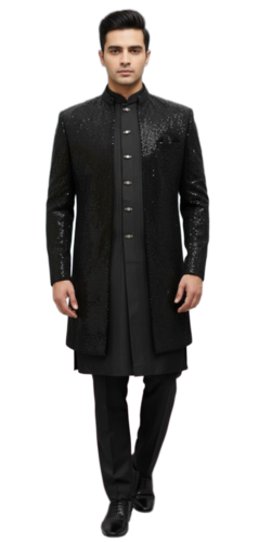 Midnight Majesty Black Indo-Western Suit
