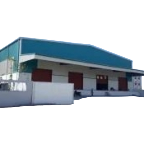 Steel Prefab Pre Engineered Building Structure - Steel Material, Blue White Color, Structural Strength, Seismic Resistance