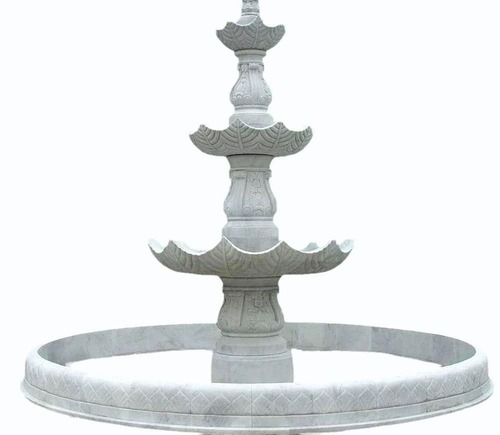 5 Feet White Marble Water Fountain