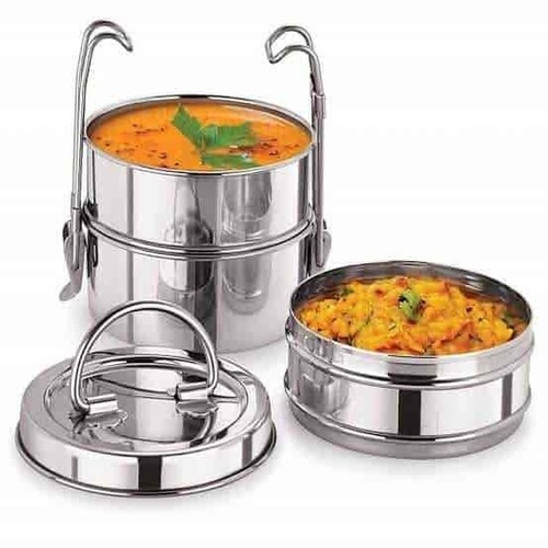 Stainless Steel Small Size Lunch Box By Super Metal & Craft