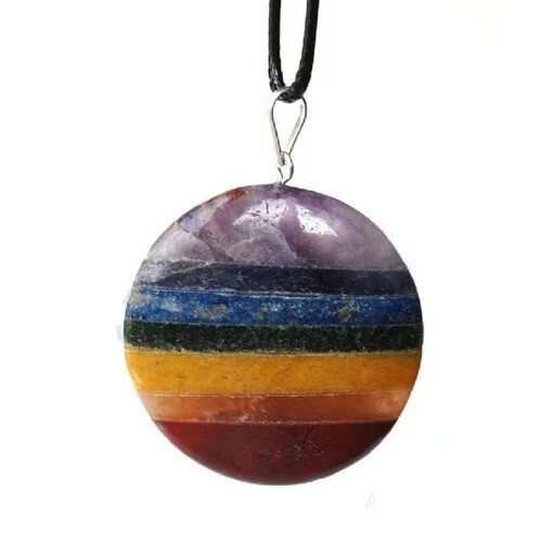 7 Chakra Crystal Disc Bonded Pendant