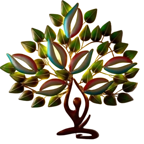 Metal Wall Mounted Yoga Tree With Led Lights