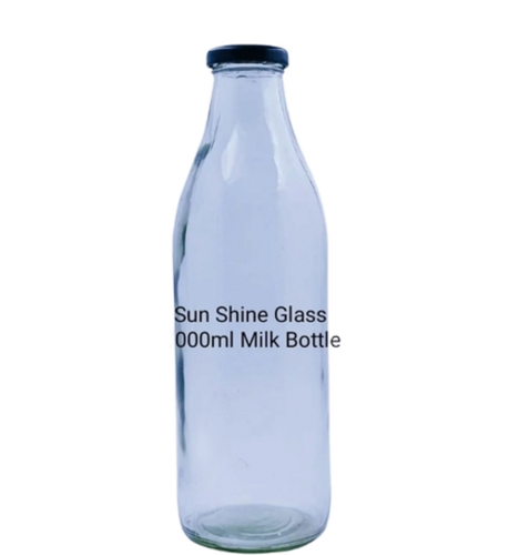 1000Ml Glass Milk Bottle - Color: Transparent