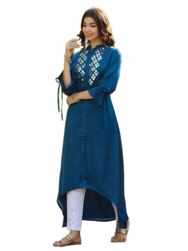 Mirror Work Silk Kurta