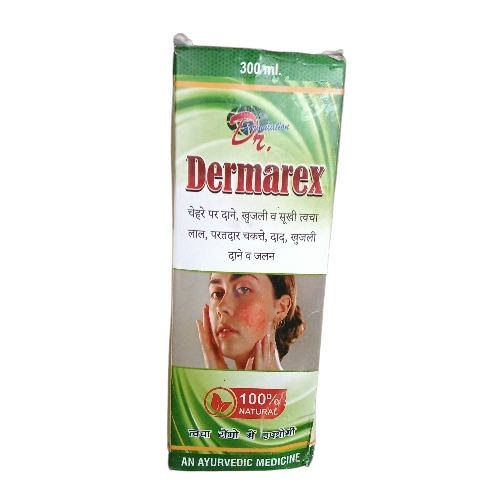 Ayurvedic Dermarex Syrup - 300 ml Medicine Grade Syrup | Herbal Oral Medicine Skin Treatment for Adults 1 Year Shelf Life