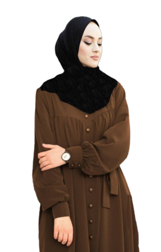 Brown Plain Abaya For Women Burqa Modest Wear Islamic Stylish Dubai Abaya - Feature: High Quality
