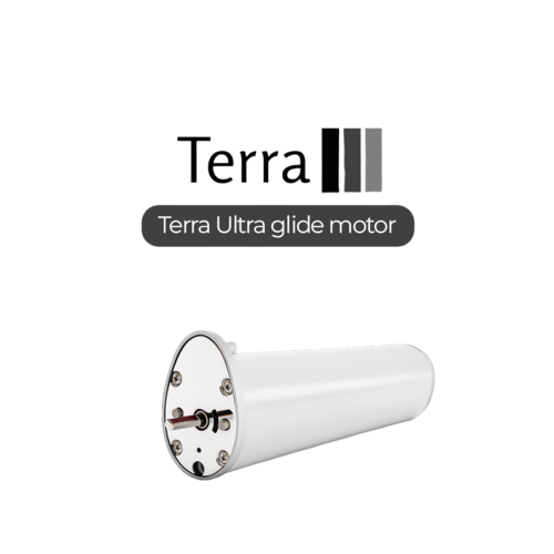 Terra Ultra Glide Curtain Motor - Steel Components, White, 90 kg Lift, 18.9 dB Noise | 3/5-Wire Input, Precision Limit Memory, 1-Year Warranty